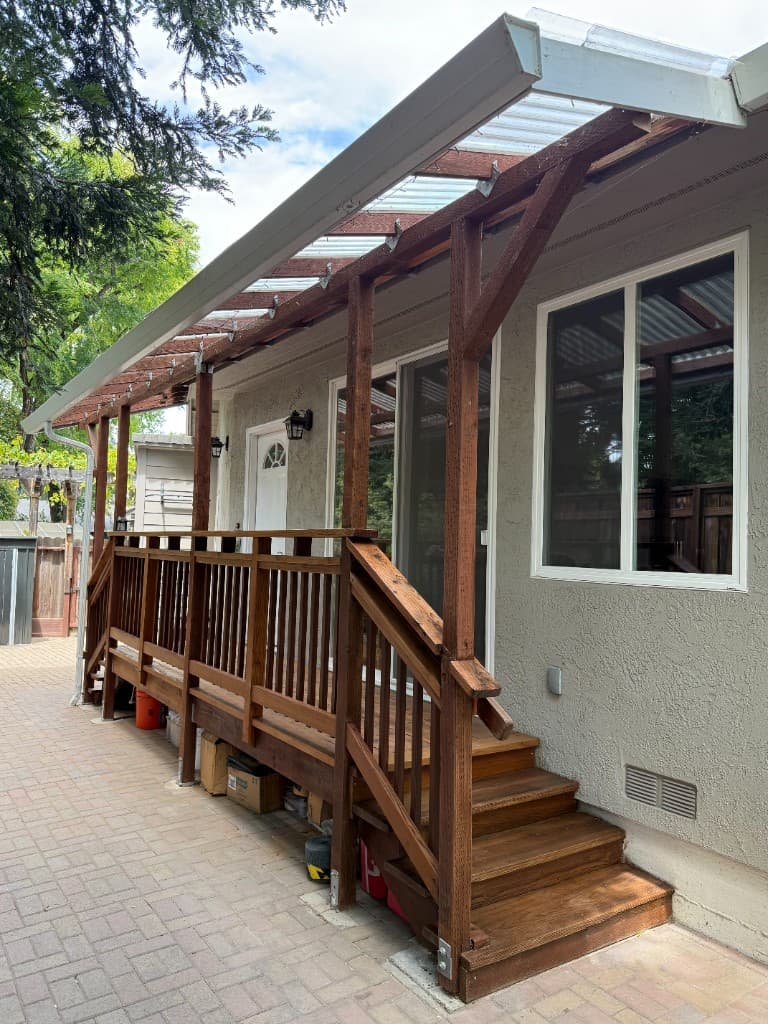 Deck construction — deck, stairs, and covered entry